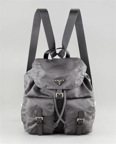 prada bah grey|prada leather backpack.